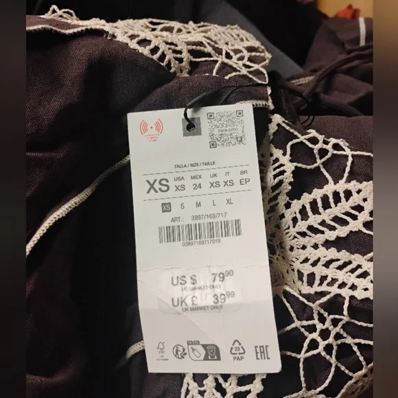 Zara Embroidered Midi Strappy Dress - Picture 7 of 7